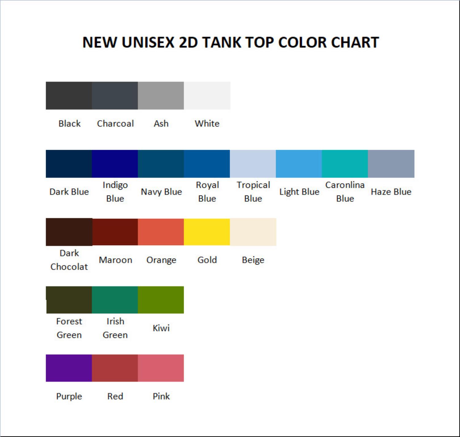 tank top color chart - Alien Stage Merch