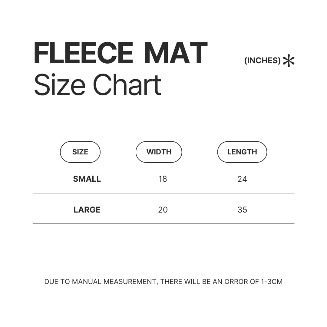 Fleece Mat Size Chart - Alien Stage Merch