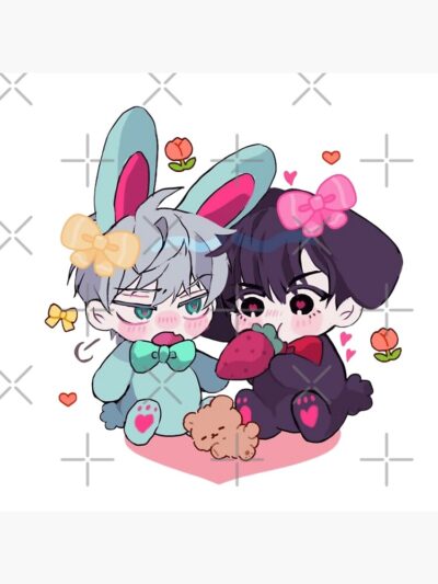 Alternative view of Cute Bunnies Ivan And Till Throw Pillow