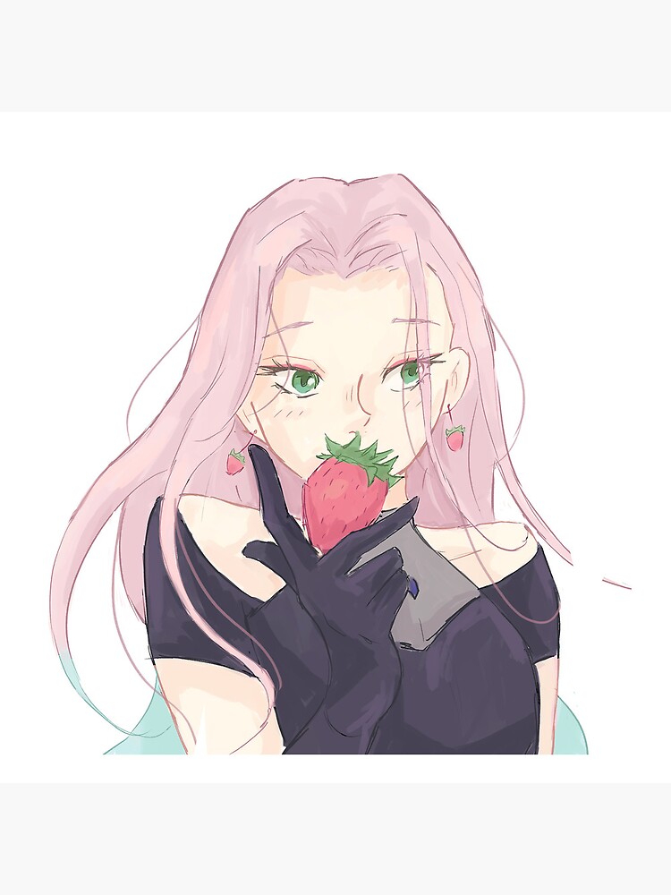 Mizi With Strawberry Throw Pillow - Image 2