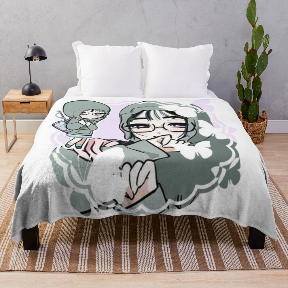 Sua A Cute Girl With Black Hair Throw Blanket