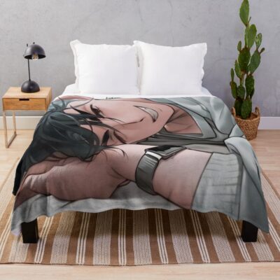 Upscaled Ivan Smiling Throw Blanket