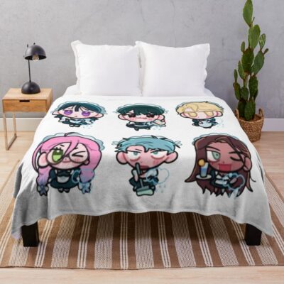 Chibi Alien Stage Version Coffee Shop Throw Blanket