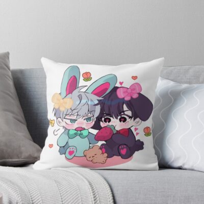 Cute Bunnies Ivan And Till Throw Pillow